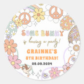 Sticker Rond Amusante fête d'anniversaire de Pâques Super (Devant)