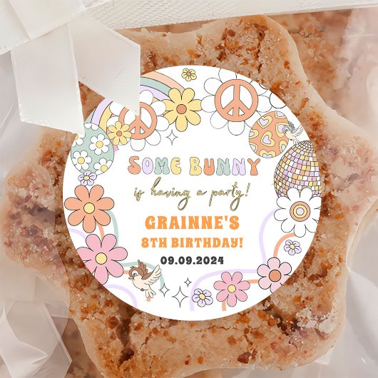 Sticker Rond Amusante fête d'anniversaire de Pâques Super