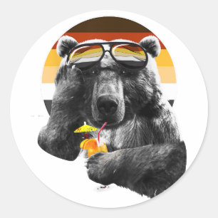 Sticker Rond Amusante Fierté de l'ours gay LGBT