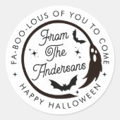 Sticker Rond Amusante Halloween Ghost Merci Party Favoriser (Devant)