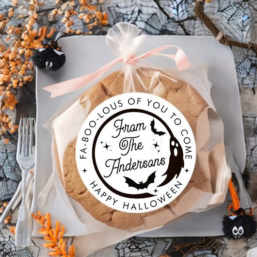 Sticker Rond Amusante Halloween Ghost Merci Party Favoriser