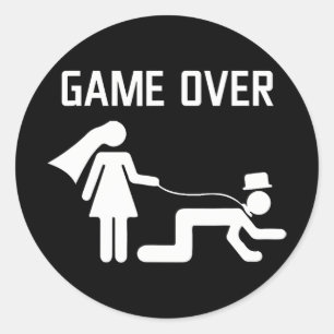 Sticker Rond Amusante Mariée Mariage Bachelor Bachelorette Pa