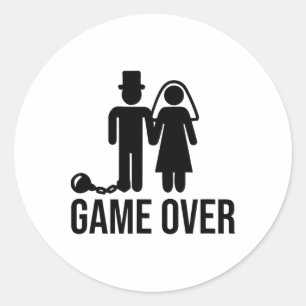 Sticker Rond Amusante Mariée Mariage Bachelor Bachelorette Pa