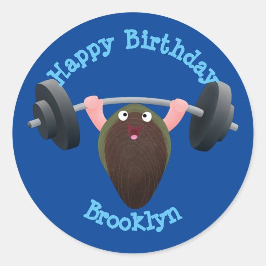 Sticker Rond Amusante moule à travailler dessin dessin illustra (Devant)