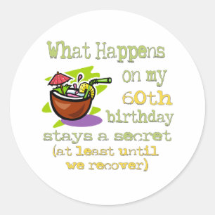 Sticker Rond Amusants 60e anniversaire cadeaux
