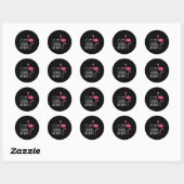 Sticker Rond Amusants Anniversaire Hommes Femmes Rose Aquarelle (Feuille)