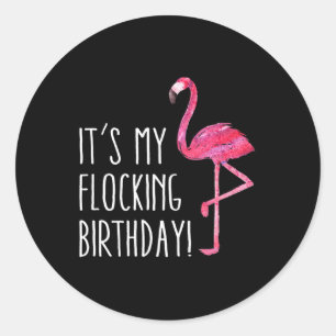 Sticker Rond Amusants Anniversaire Hommes Femmes Rose Aquarelle