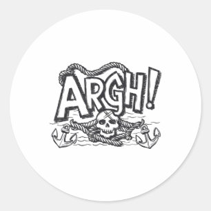 Sticker Rond Amusants Argh Pirate Style Pirate Costume Argh Pir