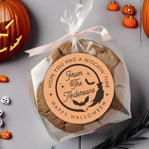 Sticker Rond Amusants chauves-souris heureux Merci de la fête d