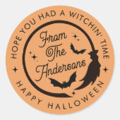 Sticker Rond Amusants chauves-souris heureux Merci de la fête d (Devant)