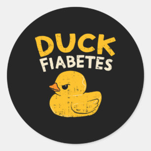 Sticker Rond Amusants Diabète Sensibilisation I Canard Fiabetes