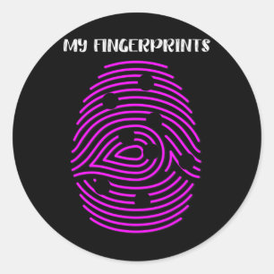 Sticker Rond Amusants en empreintes digitales T1d Type 1 Sensib