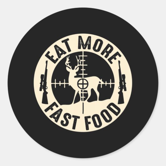 Sticker Rond Amusants Mangez Plus Restauration Rapide Deer Chas (Devant)