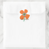 Sticker Rond Amusants Orange Daisy Pop Fête d'Anniversaire Fill (Sac)