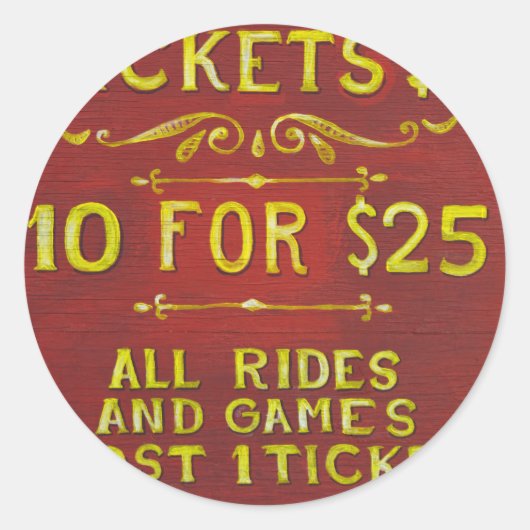Sticker Rond Amusement - Billets 3 Dollars (Devant)
