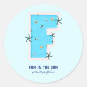 Sticker Rond Amusement dans la piscine en forme de F du Soleil