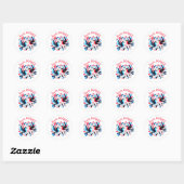 Sticker Rond Amusement des inséparables rouges/bleus (Feuille)