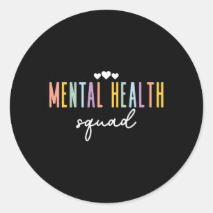Sticker Rond Amusement Mental Health Squad Maladie Mental Healt