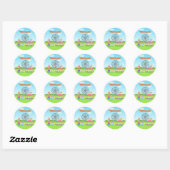 Sticker Rond Amusement Park Funfair Chilthday Party (Feuille)