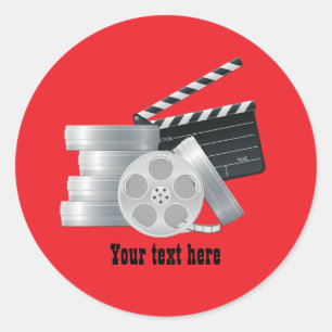 Sticker Rond Amuseurs de films amusants ajoutent du texte