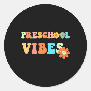 Sticker Rond Amusez-Vous À L'École Vibes Préscolaire Premier Jo