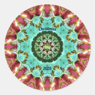 Sticker Rond AMY ~ NOËL 2025 ~ WOW! Rouge vert or