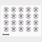 Sticker Rond Analyser le code QR à l'événement RSVP Black White (Feuille)