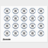 Sticker Rond Analyser le code QR à l'événement RSVP Noir Blanc  (Feuille)