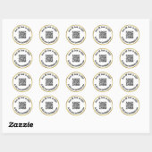 Sticker Rond Analyser le code QR à RSVP ou visiter le site Web  (Feuille)