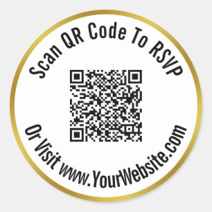 Sticker Rond Analyser le code QR à RSVP ou visiter le site Web 