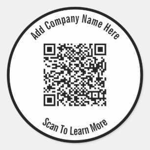 Sticker Rond Analyser le code QR pour en savoir plus Modèle pr