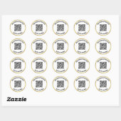 Sticker Rond Analyser le code QR pour en savoir plus Noir Blanc (Feuille)