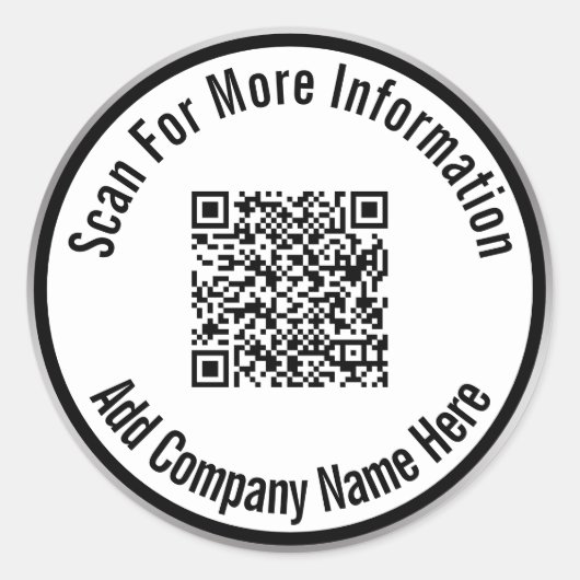 Sticker Rond Analyser le code QR pour plus d'informations Black (Devant)