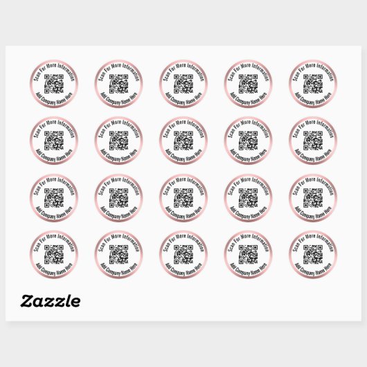 Sticker Rond Analyser le code QR pour plus d'informations Bordu (Feuille)