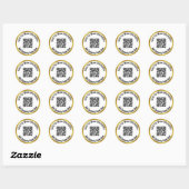 Sticker Rond Analyser le code QR pour plus d'informations et le (Feuille)