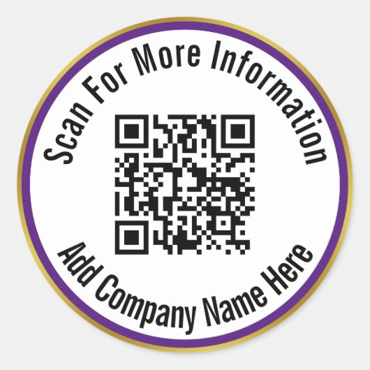 Sticker Rond Analyser le code QR pour plus d'informations Purpl (Devant)