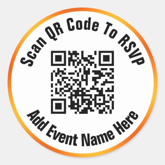 Sticker Rond Analyser le code QR vers le nom d'événement RSVP N (Devant)
