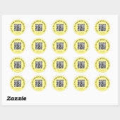 Sticker Rond Analyser moi Jaune QR Code numérisable (Feuille)