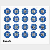 Sticker Rond Analyser mon code QR bleu Scannable (Feuille)