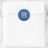 Sticker Rond Analyser mon code QR bleu Scannable (Sac)