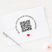 Sticker Rond Analyser pour accéder au site Mariage Code QR de R (Enveloppe)
