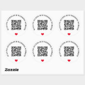 Sticker Rond Analyser pour accéder au site Mariage Code QR de R (Feuille)