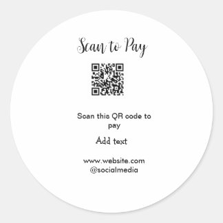 Sticker Rond Analyser pour payer scanner code QR ajouter des dé