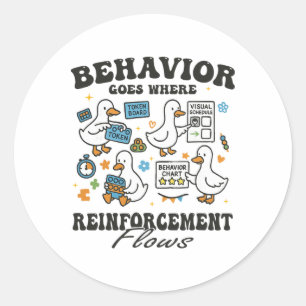 Sticker Rond Analyste du comportement Silly Goose Rbt Thérapie