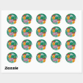 Sticker Rond Ananas (Feuille)