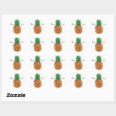 Sticker Rond Ananas (Feuille)