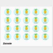 Sticker Rond Ananas (Feuille)