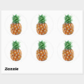 Sticker Rond Ananas (Feuille)