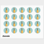 Sticker Rond Ananas (Feuille)