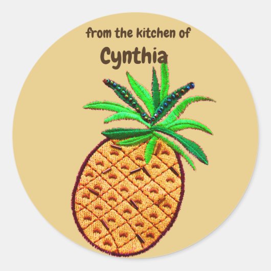 Sticker Rond Ananas (Devant)